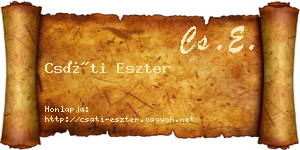 Csáti Eszter névjegykártya